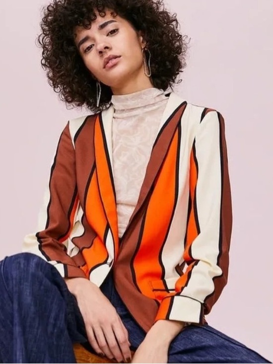 Scotch & Soda Jackets & Blazers - SCOTCH & SODA by MAISON SCOTCH for ANTHROPOLOGIE Stripe Drapey Blazer small